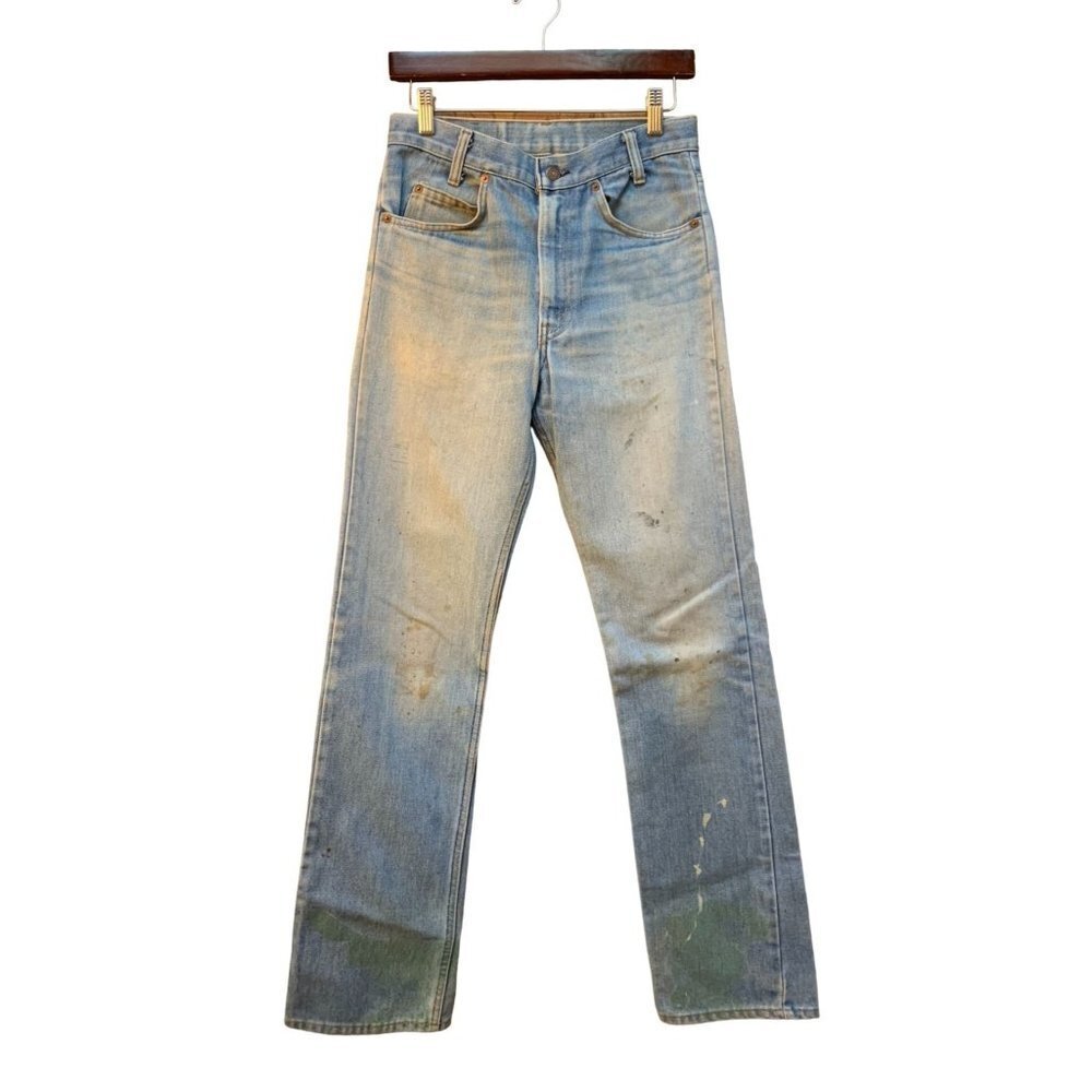 Levi's Vintage 1977 Orange Tab Mens 505 Jeans Straight Leg Light Wash 29W x 34L